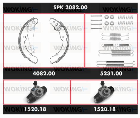 WOKING Jarrukenkäsarja, rumpujarru SPK 3082.00