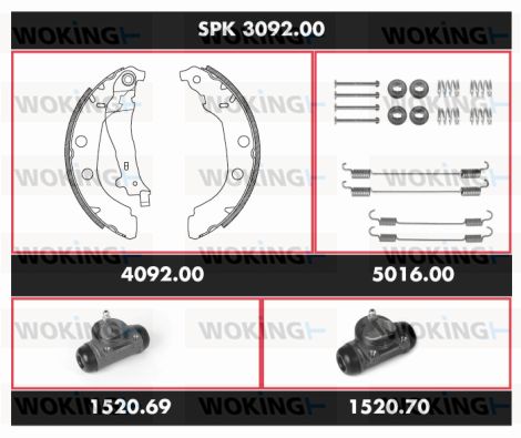 WOKING Jarrukenkäsarja, rumpujarru SPK 3092.00