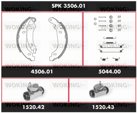 WOKING Jarrukenkäsarja, rumpujarru SPK 3506.01