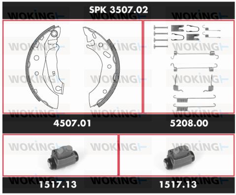 WOKING Jarrukenkäsarja, rumpujarru SPK 3507.02