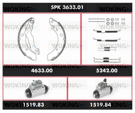 WOKING Jarrukenkäsarja, rumpujarru SPK 3633.01
