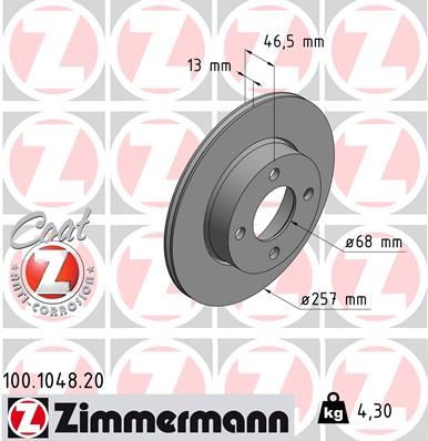 ZIMMERMANN Jarrulevy 100.1048.20