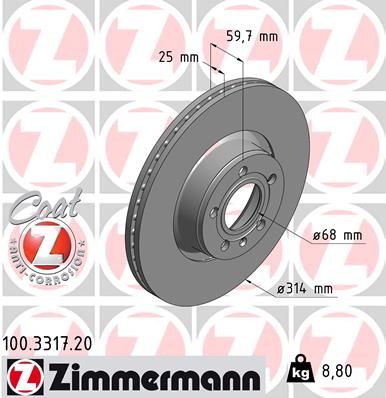 ZIMMERMANN Jarrulevy 100.3317.20