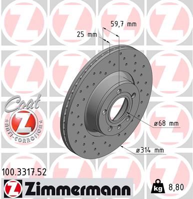 ZIMMERMANN Jarrulevy 100.3317.52