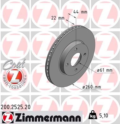 ZIMMERMANN Jarrulevy 200.2525.20