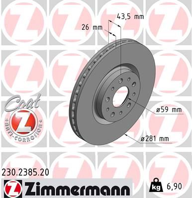 ZIMMERMANN Jarrulevy 230.2385.20