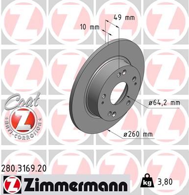 ZIMMERMANN Jarrulevy 280.3169.20