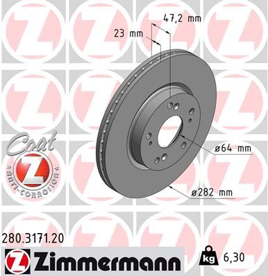 ZIMMERMANN Jarrulevy 280.3171.20