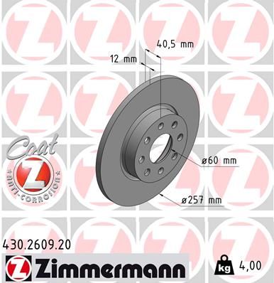 ZIMMERMANN Jarrulevy 430.2609.20